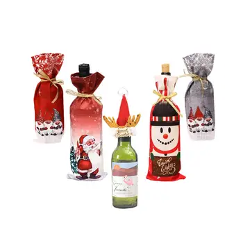 Christmas Table Wine Bottle Set/Faceless Elderly Elk Hat Bottles Cap/Fabric Flannel Polyester Printing Material/XMAS Decoration
Christmas Table Wine Bottle Set/Faceless Elderly Elk Hat Bottles Cap/Fabric Flannel Polyester Printing Material/XMAS Decoration