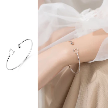 Mocanie New 925 Sterling Silver Lovely Cat Little Ball Adjustable Bracelet for Women Fashion Animal Bangle Fine Jewelry Bijoux
Mocanie New 925 Sterling Silver Lovely Cat Little Ball Adjustable Bracelet for Women Fashion Animal Bangle Fine Jewelry Bijoux