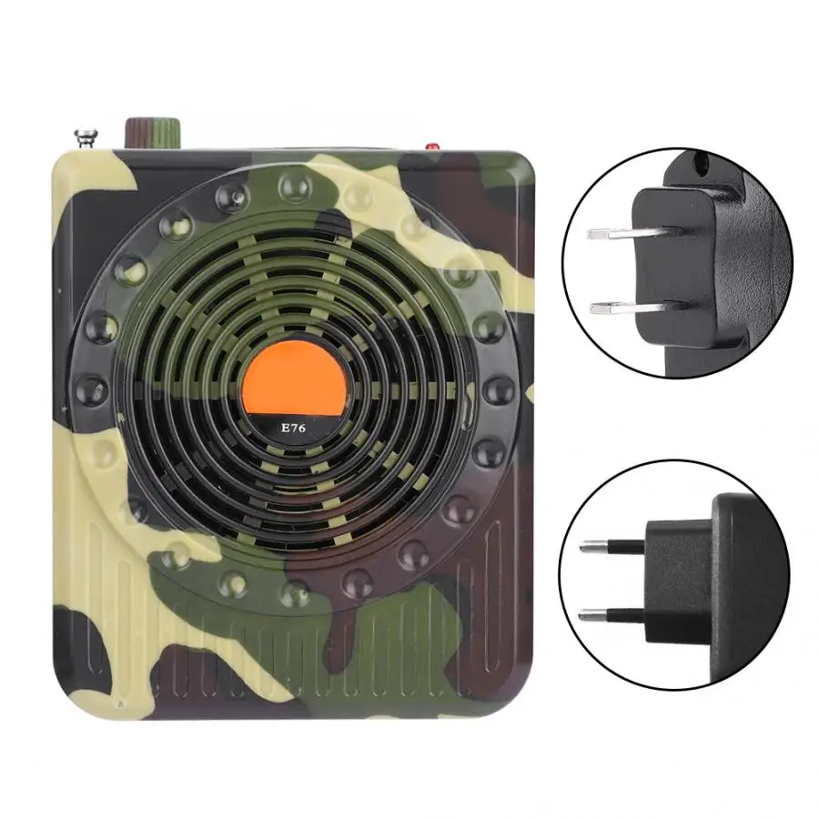 E76 Camouflage Remote Control Outdoor Hunting Decoy Bird Caller Sound Speaker Voice Amplifier For Hunting Accessory
E76 Camouflage Remote Control Outdoor Hunting Decoy Bird Caller Sound Speaker Voice Amplifier For Hunting Accessory