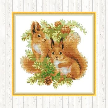Two Squirrels Counted Cross Stitch Fabric Aida 14ct 11ct Printed on Canvas DMC Floss Embroidery Kit DIY Handmade Needlework Sets
Two Squirrels Counted Cross Stitch Fabric Aida 14ct 11ct Printed on Canvas DMC Floss Embroidery Kit DIY Handmade Needlework Sets