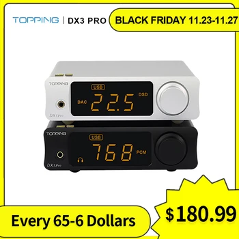 TOPPING DX3 pro LDAC Edition bluetooth dac AK4493 OPA1612 XMOS dsd512 Coaxial Optical input usb dac headphone amplifier
TOPPING DX3 pro LDAC Edition bluetooth dac AK4493 OPA1612 XMOS dsd512 Coaxial Optical input usb dac headphone amplifier