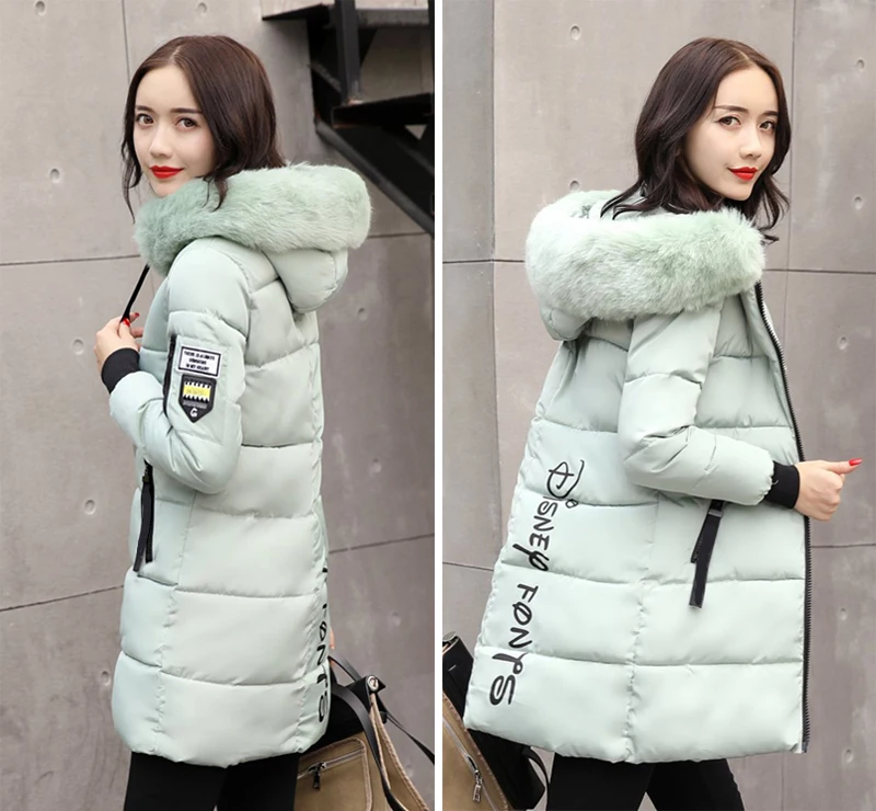 2019 hooded plus size 3XL long women winter jacket with fur collar warm thick parka cotton padded female fashion womens coat