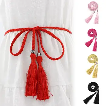 Ethnic Women Braided Knot Tassel Belt Waistband Skinny Thin Waist Rope Strap 
Ethnic Women Braided Knot Tassel Belt Waistband Skinny Thin Waist Rope Strap