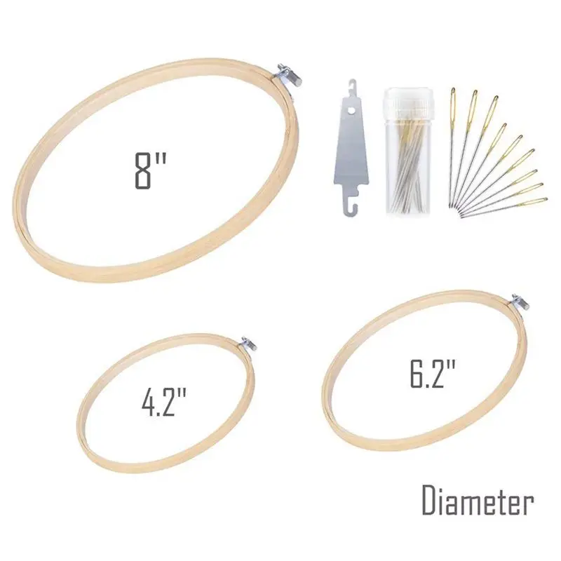 Hot Sale 10 Pieces 3 Sizes Embroidery Hoop Set Bamboo Circle Cross Stitch Hoop Ring (4.2 inch, 6.2 inch, 8 inch)
Hot Sale 10 Pieces 3 Sizes Embroidery Hoop Set Bamboo Circle Cross Stitch Hoop Ring (4.2 inch, 6.2 inch, 8 inch)