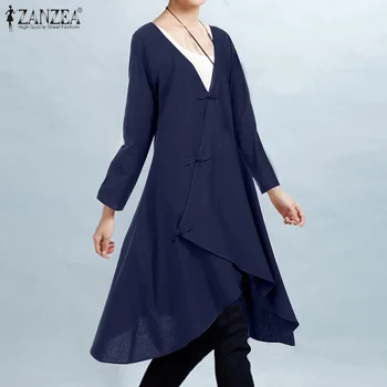 ZANZEA Women Tops and Blouses 2020 Spring Long Sleeve Asymmetrical Tops Blusas Female Buttons Down Casual Solid Tunic Plus Size
ZANZEA Women Tops and Blouses 2020 Spring Long Sleeve Asymmetrical Tops Blusas Female Buttons Down Casual Solid Tunic Plus Size