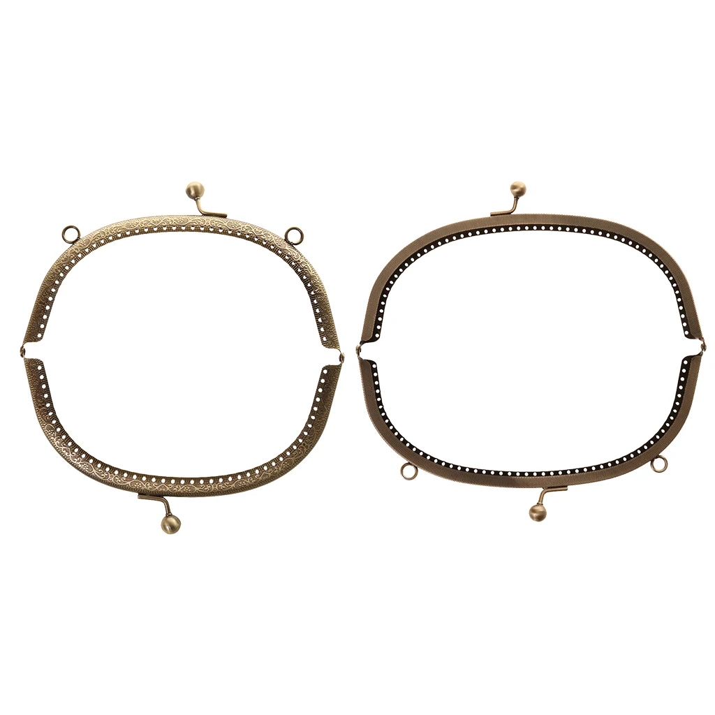 16.5/20cm Vintage Metal Frame Kiss Clasp Lock Arch with Handle for Handbag Purse Bags 16.5/20cm Vintage Metal Frame Kiss Clasp Lock Arch with Handle for Handbag Purse Bags