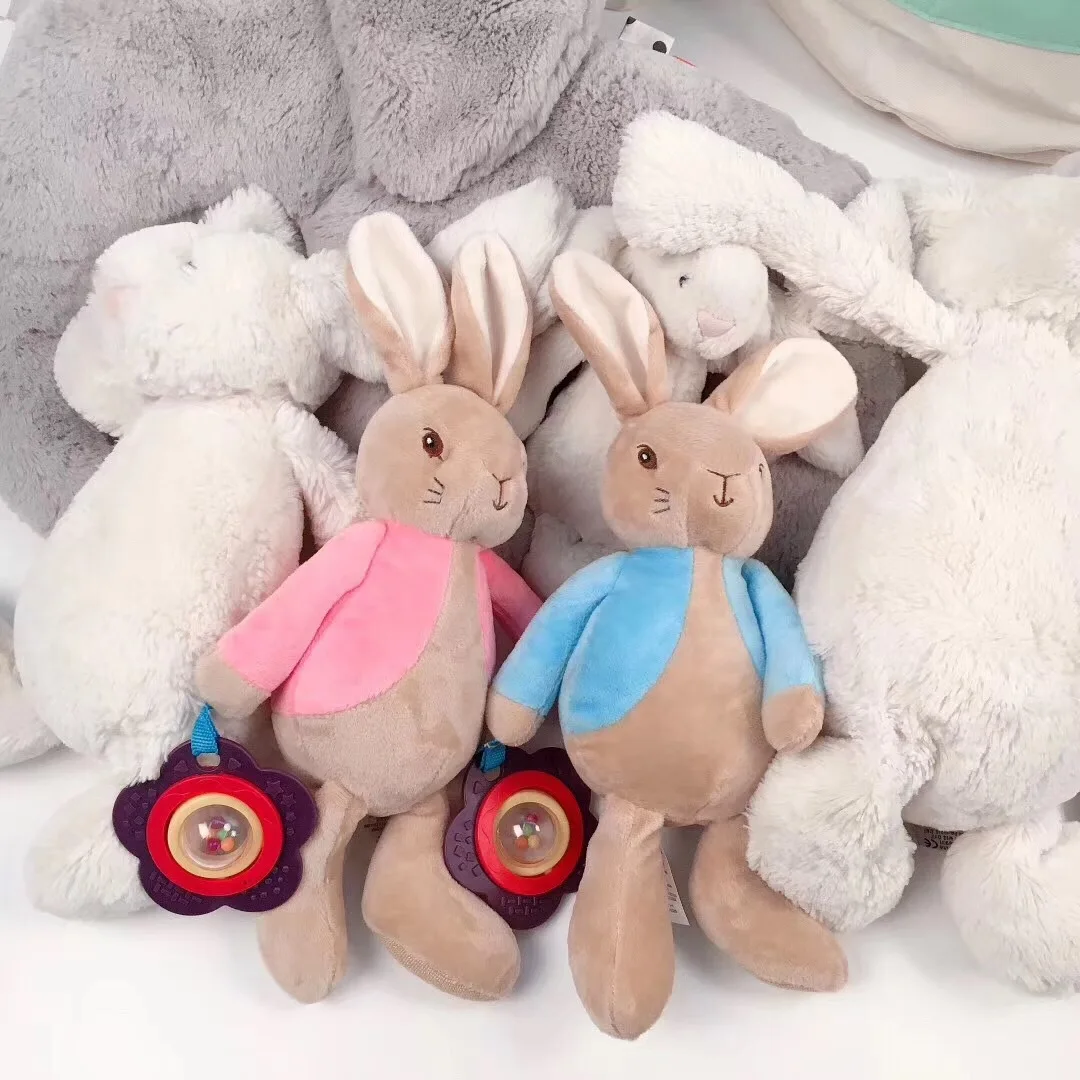 velvet long ear rabbits sub-pacify toy baby to sleep with doll