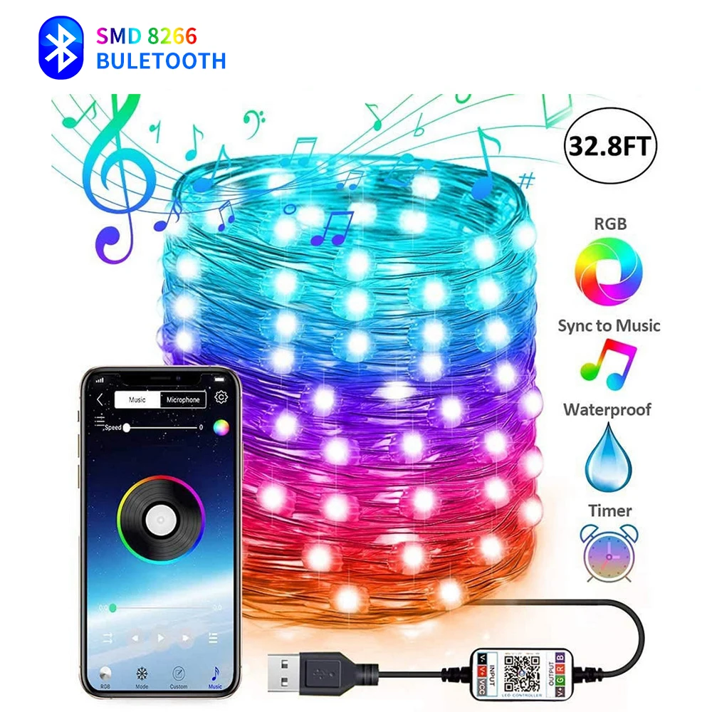 Christmas Lights LED Strips Lights Bluetooth Flexible Waterproof Lamp Tape Diode SMD 8266 Remote Control LED Light Decoration
Christmas Lights LED Strips Lights Bluetooth Flexible Waterproof Lamp Tape Diode SMD 8266 Remote Control LED Light Decoration