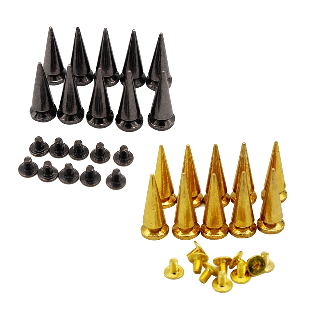 10 Sets 25mm Cone Studs Screwback DIY Cool Punk Garment Rivets 10 Sets 25mm Cone Studs Screwback DIY Cool Punk Garment Rivets