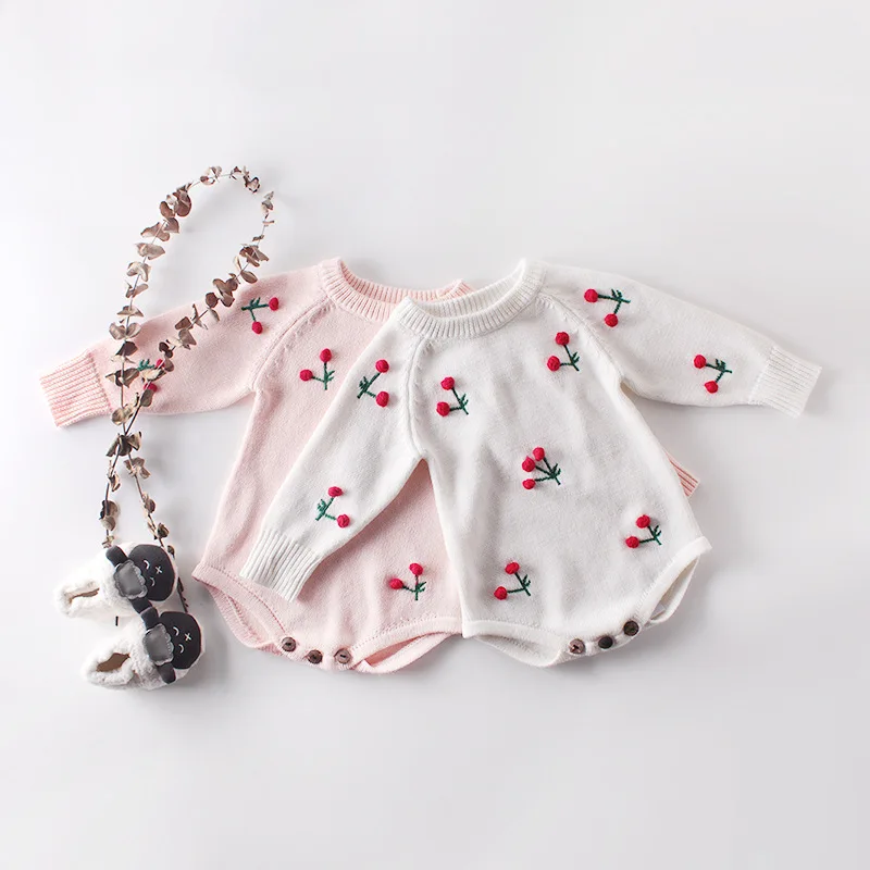 INS Autumn 2019 Infant Toddler Baby Girl Sweet Princess Sweet Cherry Rompers Knitted Cotton Clothings
INS Autumn 2019 Infant Toddler Baby Girl Sweet Princess Sweet Cherry Rompers Knitted Cotton Clothings