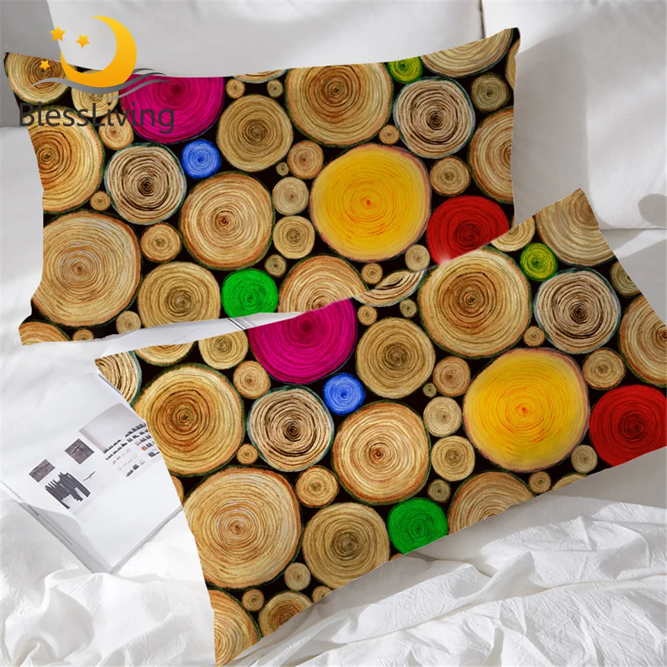 BlessLiving Tree Annual Ring Pillow Cases Set of 2 Nature Wood Pillowcases Soft Country Chic Pillow Cover Colorful Home Textiles
BlessLiving Tree Annual Ring Pillow Cases Set of 2 Nature Wood Pillowcases Soft Country Chic Pillow Cover Colorful Home Textiles