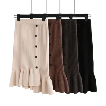 Thicken skirt long jupe femme bag hip saia midi irregular long knit sweater skirt 2019 autumn and winter new skirt 
Thicken skirt long jupe femme bag hip saia midi irregular long knit sweater skirt 2019 autumn and winter new skirt