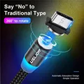 Магнитный USB-кабель USLION со светодиодной подсветкой, кабель USB Type-C для быстрой зарядки телефона, магнитное зарядное устройство, Micro USB для iPhone 11, Xiaomi