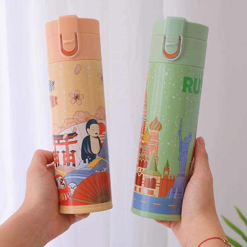 HOWTELEE Cartoon 304 stainless steel bounce cover vacuum cup car portable water cup double vacuum gift cup customized logo 
HOWTELEE Cartoon 304 stainless steel bounce cover vacuum cup car portable water cup double vacuum gift cup customized logo