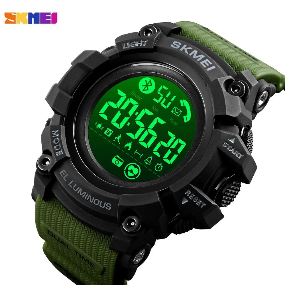 

SKMEI LED Digital Men Watch Pedometer Calorie Date Clock Heart Rate Monitor Sport Watches Male Wristwatch Relogio Masculino 1643