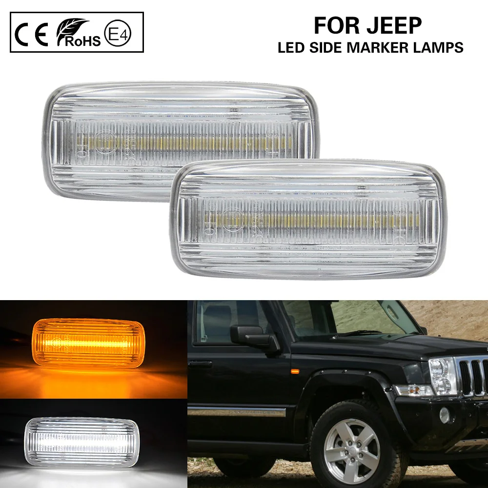 Clear LED Side Marker Lamps turn signal lights(Amber)LED Position light(white)for JEEP Patriot Compass Commander Liberty
Clear LED Side Marker Lamps turn signal lights(Amber)LED Position light(white)for JEEP Patriot Compass Commander Liberty