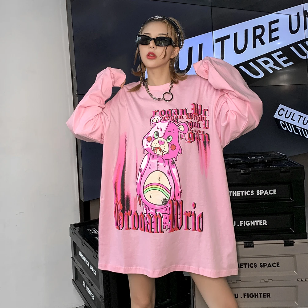 2020 Long Sleeve Japanese Harajuku Kawaii Cartoon Pink Tshirt Women Oversized T Shirts Womens Fashion Clothing Japan Streetwear
2020 Long Sleeve Japanese Harajuku Kawaii Cartoon Pink Tshirt Women Oversized T Shirts Womens Fashion Clothing Japan Streetwear