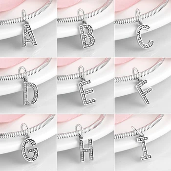 925 Sterling Silver fine Alphabet Pendant Letter bead A to Z Clear CZ Jewelry making Fit Original Mikiwuu Charm Women Bracelet
925 Sterling Silver fine Alphabet Pendant Letter bead A to Z Clear CZ Jewelry making Fit Original Mikiwuu Charm Women Bracelet