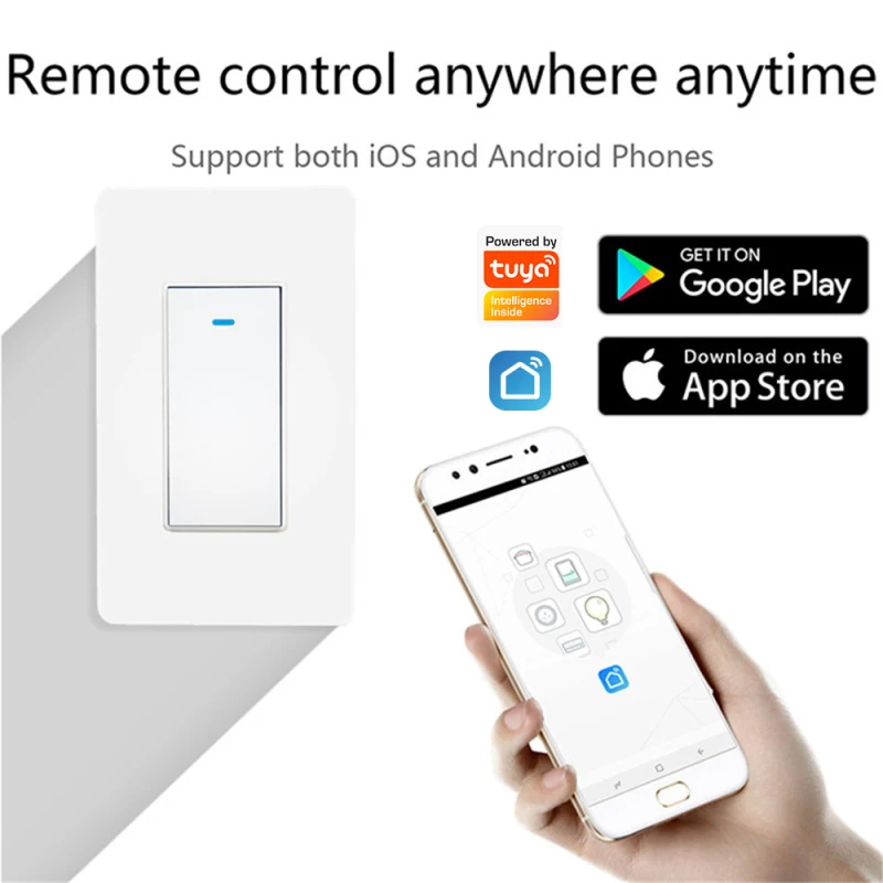 US Standard Tuya Wi-Fi Button Touch Switch WIFI Smart Switch APP Remote Control Alexa Google Home Voice Control Smart Home
US Standard Tuya Wi-Fi Button Touch Switch WIFI Smart Switch APP Remote Control Alexa Google Home Voice Control Smart Home
