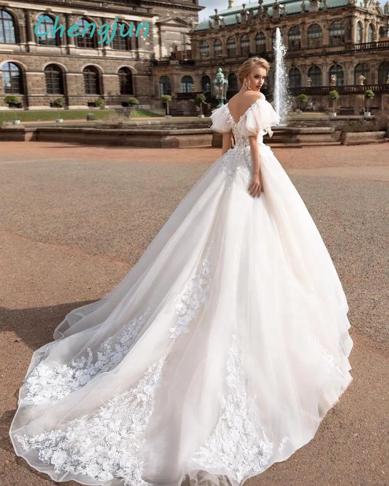Hot-Sale-Appliqued-Wedding-Dress-Bridal-Gowns (2)副本
