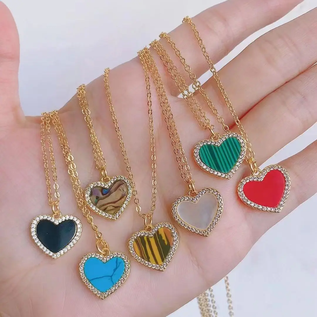 5Pcs Trendy Gold Plated Brass Heart Micro Zircon Charm Shell Stone Pendant Necklace For Women Girls Jewelry Gift
5Pcs Trendy Gold Plated Brass Heart Micro Zircon Charm Shell Stone Pendant Necklace For Women Girls Jewelry Gift