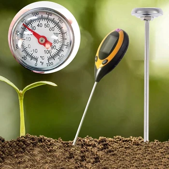 1pc Stainless Steel Soil Thermometer Stem Read Dial Display 0-100 Degrees Celsius Range For Ground Compost Garden Supplies
1pc Stainless Steel Soil Thermometer Stem Read Dial Display 0-100 Degrees Celsius Range For Ground Compost Garden Supplies