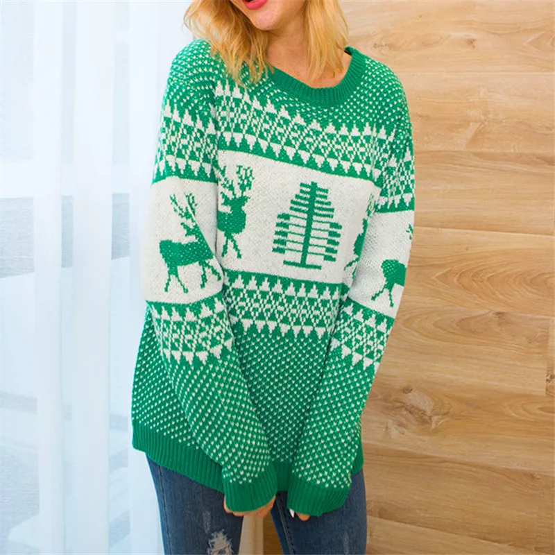 Christmas Sweater Women Elk Print Sweaters 2019 Autumn Winter Tops Pullover Clothes for Female Long Sleeve Knit Casual Sweater
Christmas Sweater Women Elk Print Sweaters 2019 Autumn Winter Tops Pullover Clothes for Female Long Sleeve Knit Casual Sweater
