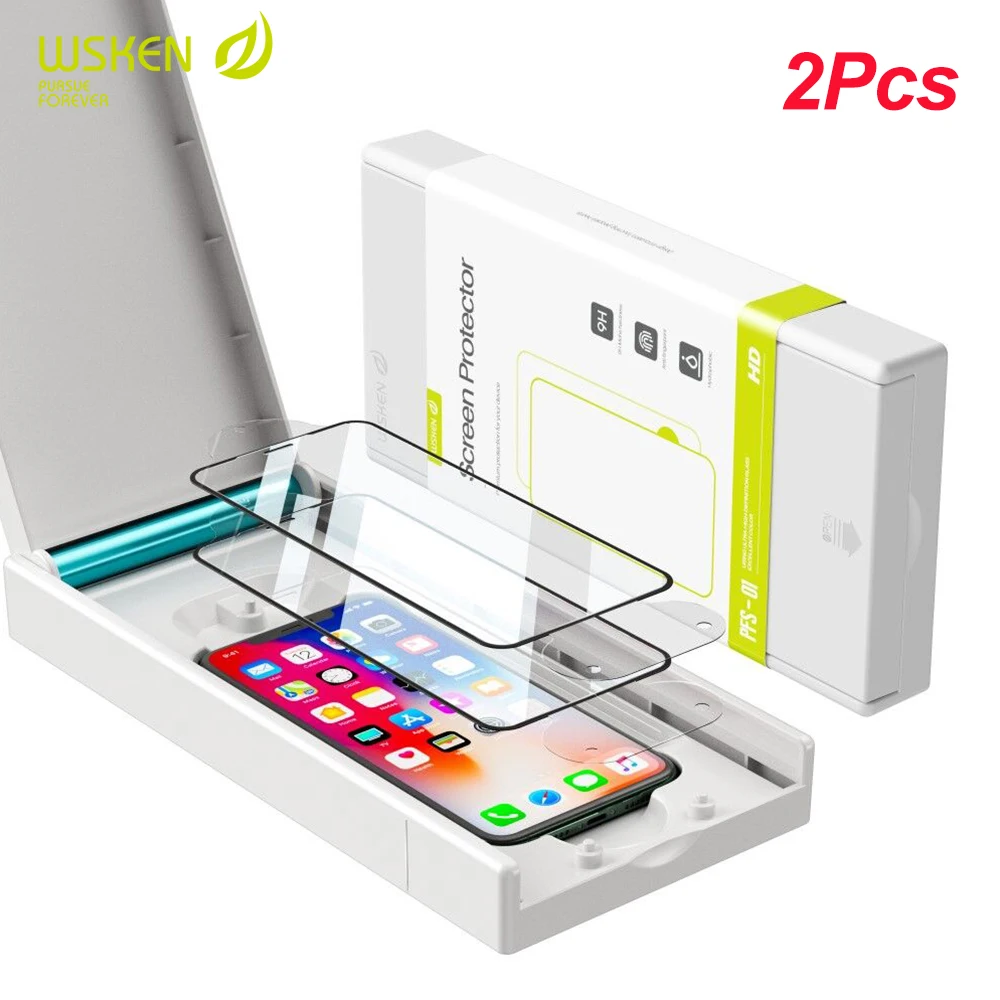 WSKEN For iPhone 12 Pro Max Screen Protector 11 mini Xs X Xr Full Cover Soft Edge HD 0.3mm Tempered Glass Shock Protective Film | Мобильные