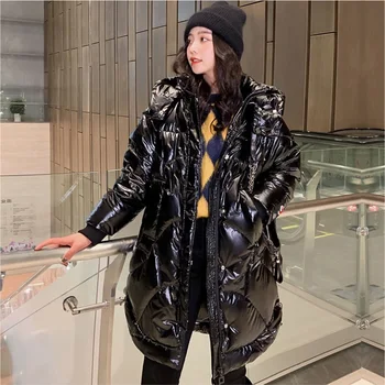 winter down jacket 51%-60% white duck down warm women down jacket bright loose mid-long outerwear women parkas
winter down jacket 51%-60% white duck down warm women down jacket bright loose mid-long outerwear women parkas