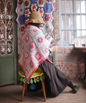 Handmade Crochet Triangle Pink flowers Scarf wraps women Big flower autumn winter scarves poncho christmas decorations for home
Handmade Crochet Triangle Pink flowers Scarf wraps women Big flower autumn winter scarves poncho christmas decorations for home