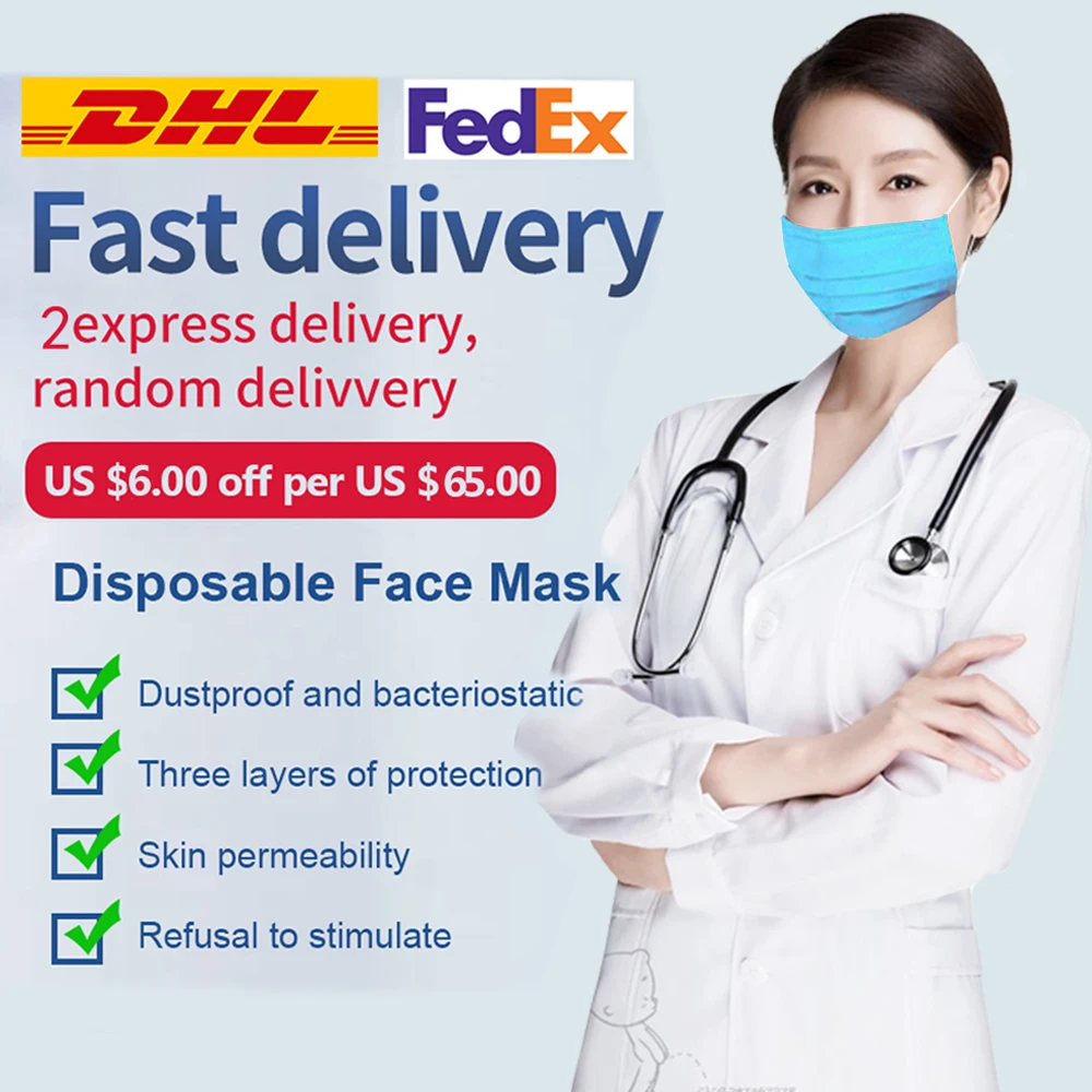 50PCS Disposable Protective Mask 3 Layers Dustproof Facial Protective Cover Masks Maldehyde Prevent bacteria anti-virus Masks
50PCS Disposable Protective Mask 3 Layers Dustproof Facial Protective Cover Masks Maldehyde Prevent bacteria anti-virus Masks