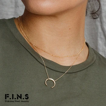 F.I.N.S Street Style Bead Chain Choker Necklace for Women Charm Moon Pendant Necklace Clavicle Stainless Steel Necklace Jewelry
F.I.N.S Street Style Bead Chain Choker Necklace for Women Charm Moon Pendant Necklace Clavicle Stainless Steel Necklace Jewelry
