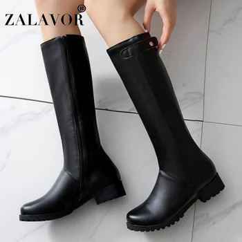 ZALAVOR Pu Leather Women Black Knee High Boots Motorcycle Boots Chunky Heels Round Toe Winter Warm Shoes Woman Size 33-43
ZALAVOR Pu Leather Women Black Knee High Boots Motorcycle Boots Chunky Heels Round Toe Winter Warm Shoes Woman Size 33-43