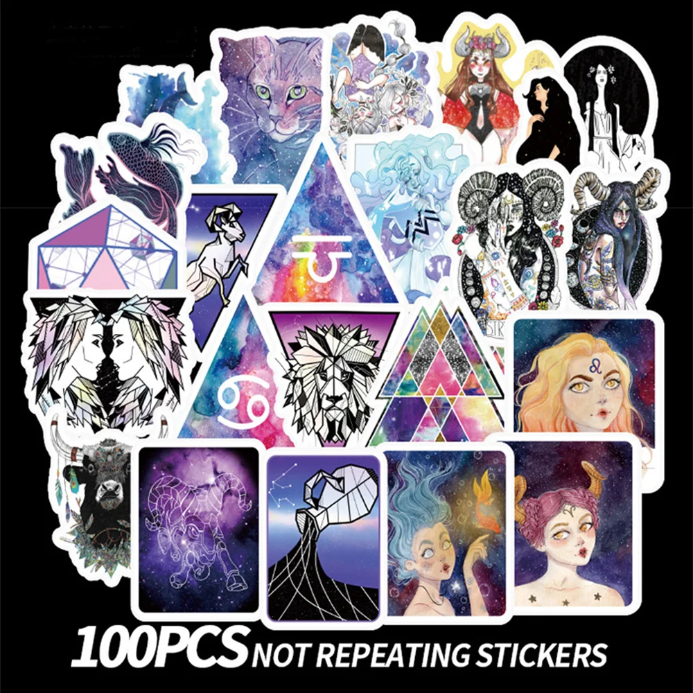 100 PCS Neon Lights Twelve Constellations Stickers Stationery Car Computer Sticker For Bike Motorcycle Adesivi Customized
100 PCS Neon Lights Twelve Constellations Stickers Stationery Car Computer Sticker For Bike Motorcycle Adesivi Customized