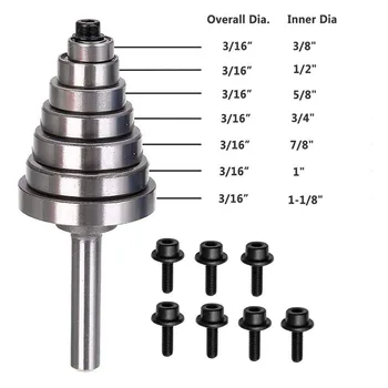 7pcs Multi-Rabbet Mounted Bearings Replacement Kit Rabbeting Router Bit Ball Bearing Guide Set for Woodwork Polishing Cutting
7pcs Multi-Rabbet Mounted Bearings Replacement Kit Rabbeting Router Bit Ball Bearing Guide Set for Woodwork Polishing Cutting