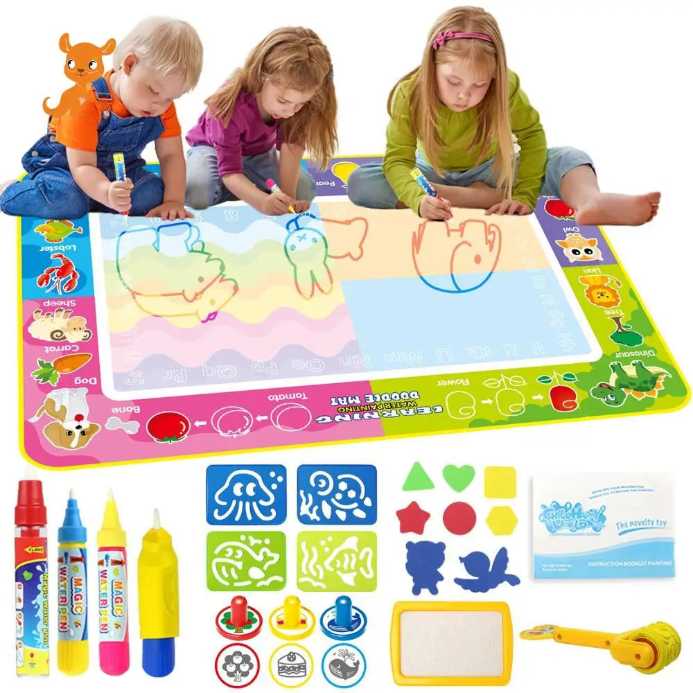 Toys 6 Types Big Size Magic Water Doodle Mat 4 Pens & Stamps Set Drawing Painting Board Art Early Educational Toy Gift for Kids
Toys 6 Types Big Size Magic Water Doodle Mat 4 Pens & Stamps Set Drawing Painting Board Art Early Educational Toy Gift for Kids