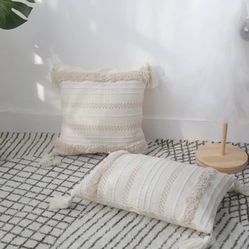 Beige Grey Cotton Cushion Cover with Tassels Strip Embroidery Home Decoration Pillow Cover Sofa Pillowcase Pillow Sham 30x50cm
Beige Grey Cotton Cushion Cover with Tassels Strip Embroidery Home Decoration Pillow Cover Sofa Pillowcase Pillow Sham 30x50cm