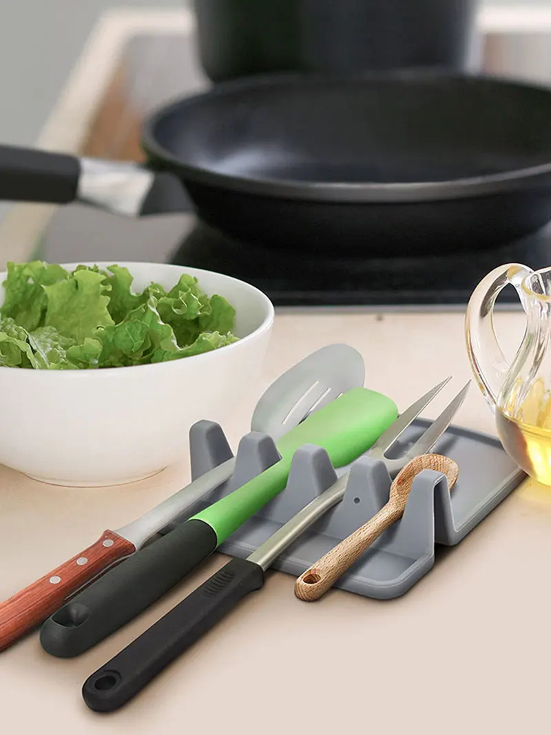 Silicone Spoon Holder Stand Rest Soup Spoon Organizer Kitchen Tool Cooking Utensils Shelf Storage Accessories Support Purchasing
Silicone Spoon Holder Stand Rest Soup Spoon Organizer Kitchen Tool Cooking Utensils Shelf Storage Accessories Support Purchasing