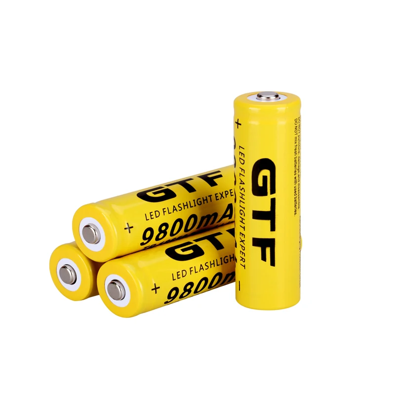 Фото GTF3.7V 18650 Battery Rechargeable Li-ion for LED Torch Flashlight 9800mah Batteries accumulator battery Cell | Электроника