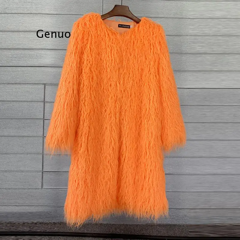 Женское длинное пальто из искусственного меха, корейская модная пушистая куртка из искусственного овечьего меха с длинным рукавом карамельных цветов черного и розового цвета, зима 2021
Женское длинное пальто из искусственного меха, корейская модная пушистая куртка из искусственного овечьего меха с длинным рукавом карамельных цветов черного и розового цвета, зима 2021