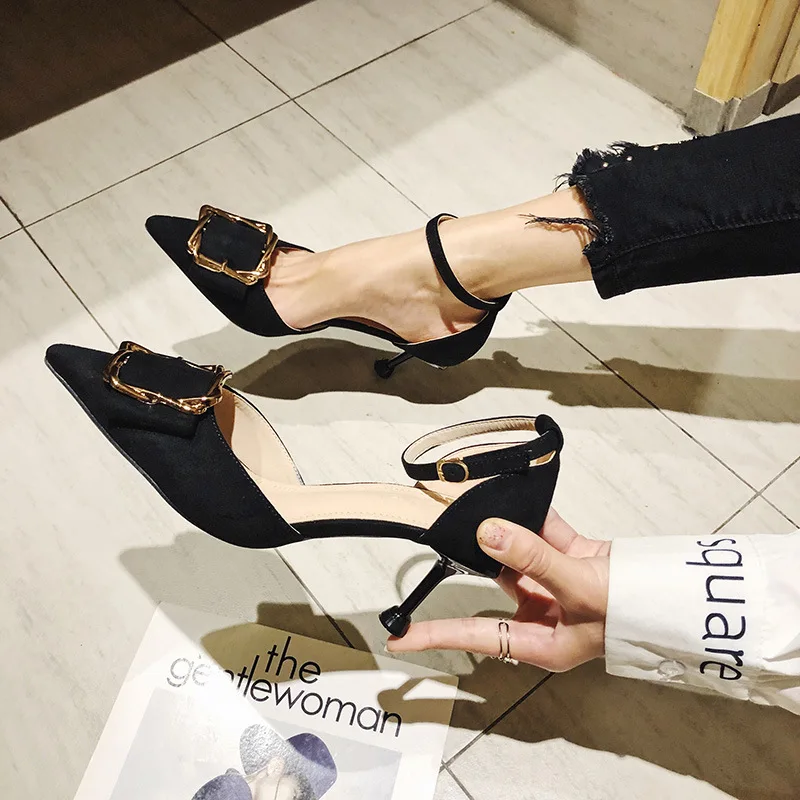 570-7 New Products Shoes Women's 2019 Spring Summer New Style Pointed-Toe Thin Heeled High Heel Shoes Closed-toe A- line Buckle 
570-7 New Products Shoes Women's 2019 Spring Summer New Style Pointed-Toe Thin Heeled High Heel Shoes Closed-toe A- line Buckle