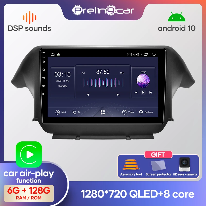 Prelingcar Android 10 без DVD 2 Din Автомобильный Радио Мультимедиа Видео плеер навигация GPS