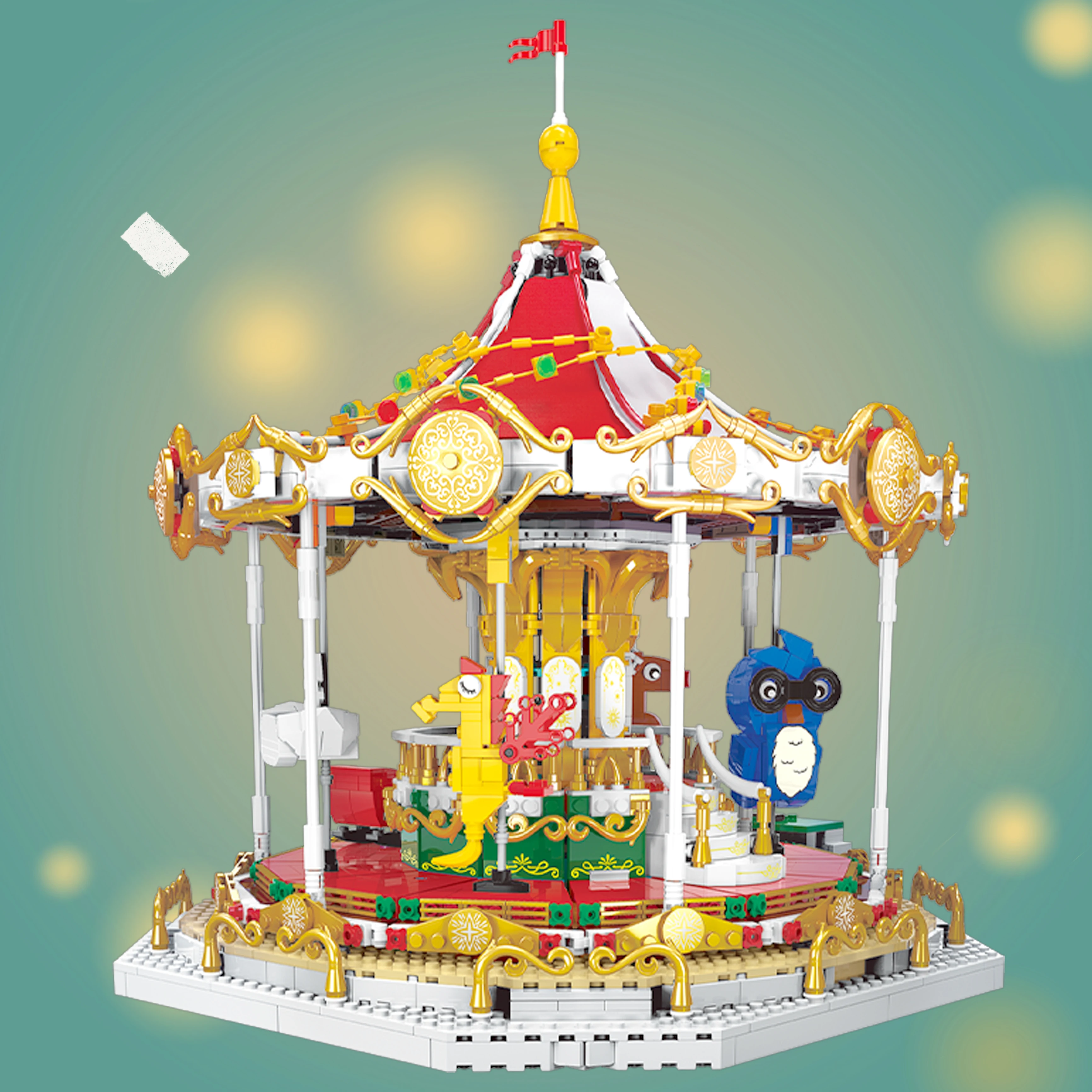 

XINGBAO NEW 30001 Fancy Carousel Building Blocks 2592pcs Merry-Go-Round Building Blocks Amusement Park Bricks Educational Toys