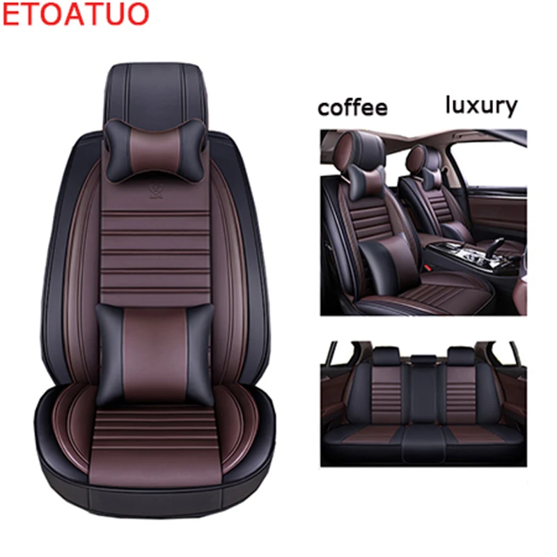 Full Coverage Eco-leather auto seats covers PU Leather Car Seat Covers for toyota highlander kluger hilux land car | Автомобили и