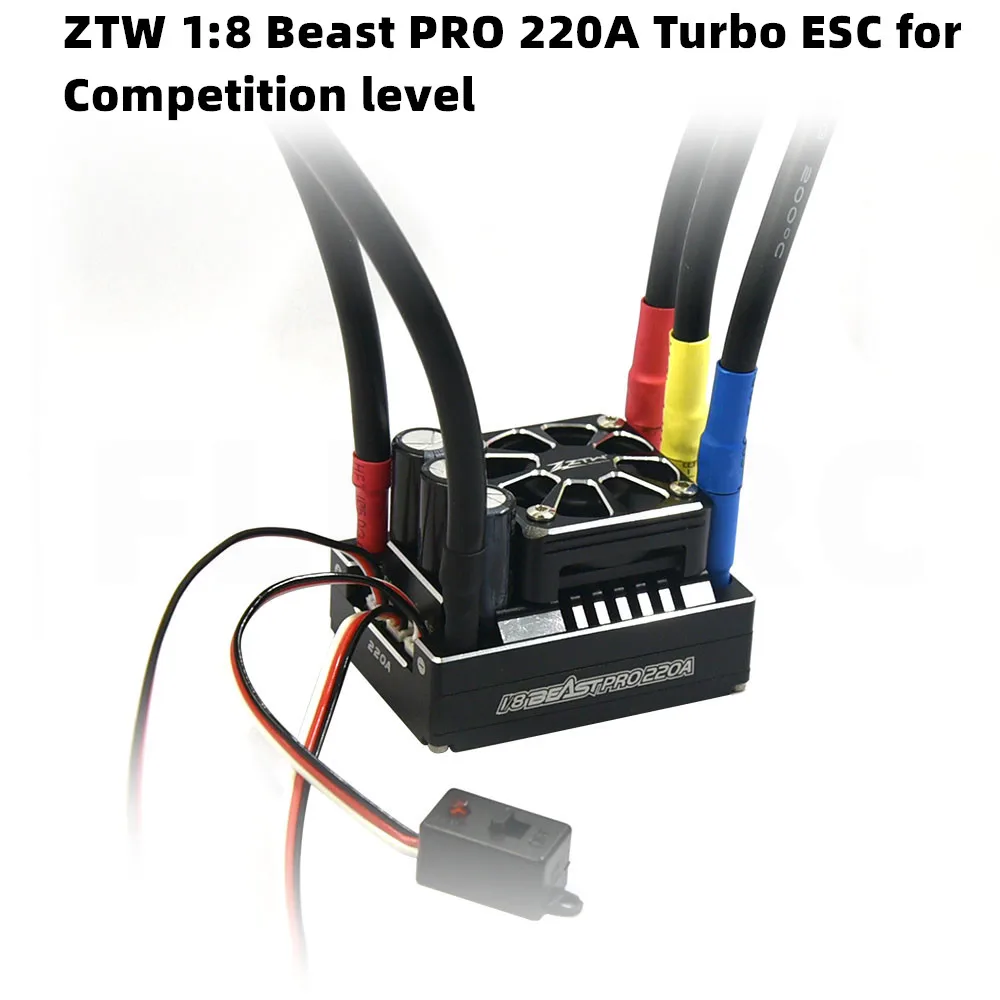 ZTW 1:8 Beast PRO SS 220A Turbo 6V/7.4V adjustable 8A BEC Brushless ESC 3-6S Waterproof All Aluminium Heat Sinking for Truck
ZTW 1:8 Beast PRO SS 220A Turbo 6V/7.4V adjustable 8A BEC Brushless ESC 3-6S Waterproof All Aluminium Heat Sinking for Truck