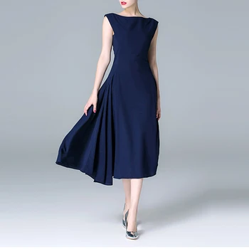 Runway Designer 2019 Women Midi Dress Elegant Blue O Neck Sleeveless Party Dress Casual Slim A Line Female Dress Vestidos Verano
Runway Designer 2019 Women Midi Dress Elegant Blue O Neck Sleeveless Party Dress Casual Slim A Line Female Dress Vestidos Verano