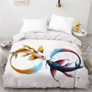 3D Duvet Cover Quilt Covers Comforter Case Bed Linens Bedding Bag Animal Design Custom 200x220 Double Size White Fish Bedclothes
3D Duvet Cover Quilt Covers Comforter Case Bed Linens Bedding Bag Animal Design Custom 200x220 Double Size White Fish Bedclothes