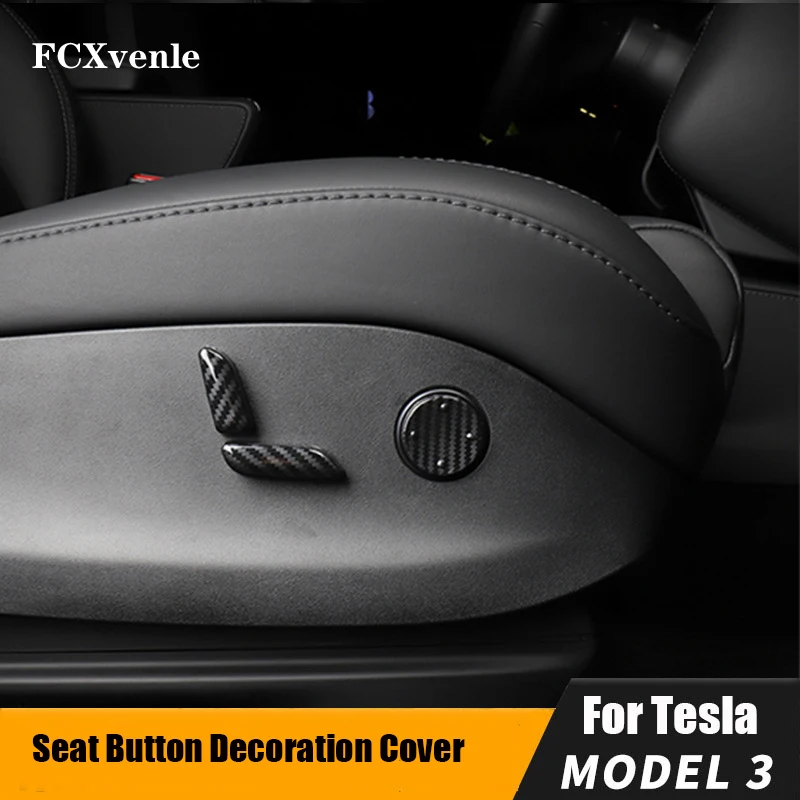 FCXvenle Car Seat Adjustment Button Cover Carbon Fiber Anti-scratch Cover Protective Stickers for Tesla Model 3 Accessories
FCXvenle Car Seat Adjustment Button Cover Carbon Fiber Anti-scratch Cover Protective Stickers for Tesla Model 3 Accessories