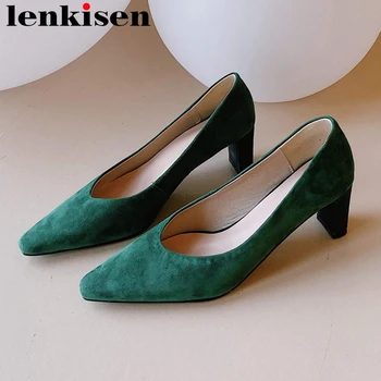 Lenkisen 2020 limited customization big size sheep suede small square toe high heels simple style shallow slip on cozy pumps L29
Lenkisen 2020 limited customization big size sheep suede small square toe high heels simple style shallow slip on cozy pumps L29