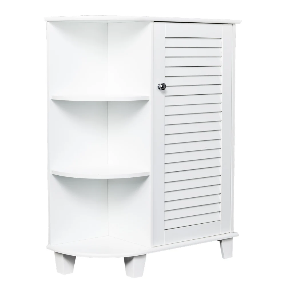 3-tier Floor Storage Cabinet with Side Shelves ZT048 White 
3-tier Floor Storage Cabinet with Side Shelves ZT048 White